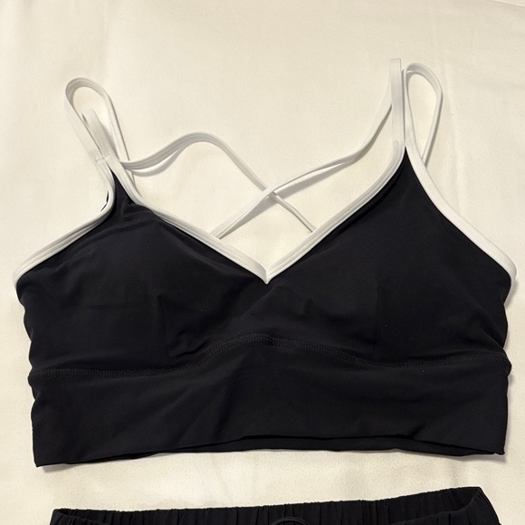 Black and White Strappy Top and Skirt/Shorts Set - Picture 2 of 8